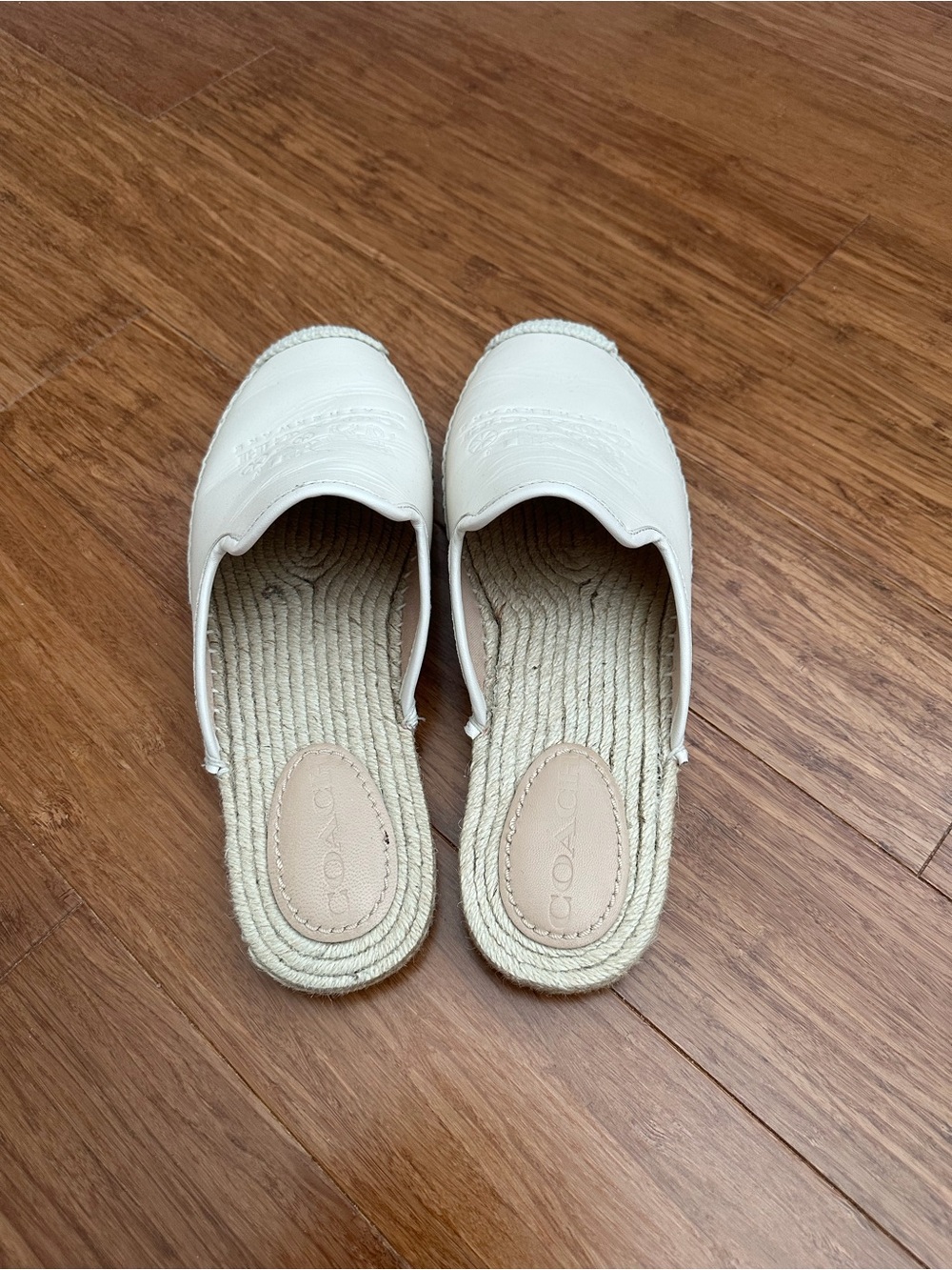 Coach White Leather Slip-On Espadrilles - Picture 4 of 5